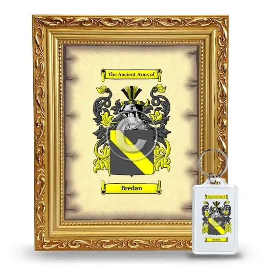 Bredan Framed Coat of Arms and Keychain - Gold
