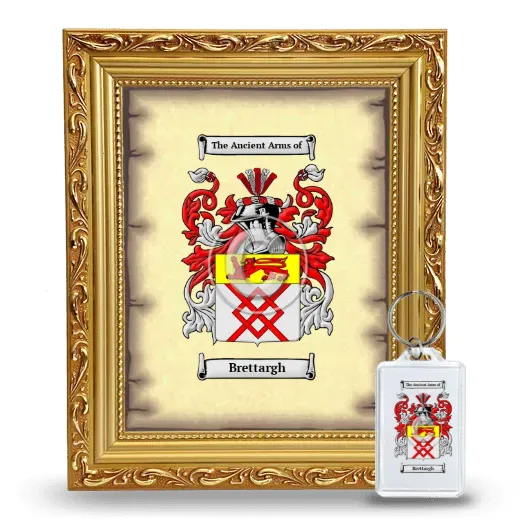 Brettargh Framed Coat of Arms and Keychain - Gold