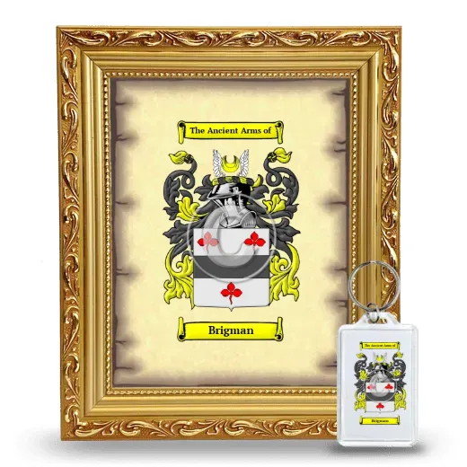 Brigman Framed Coat of Arms and Keychain - Gold