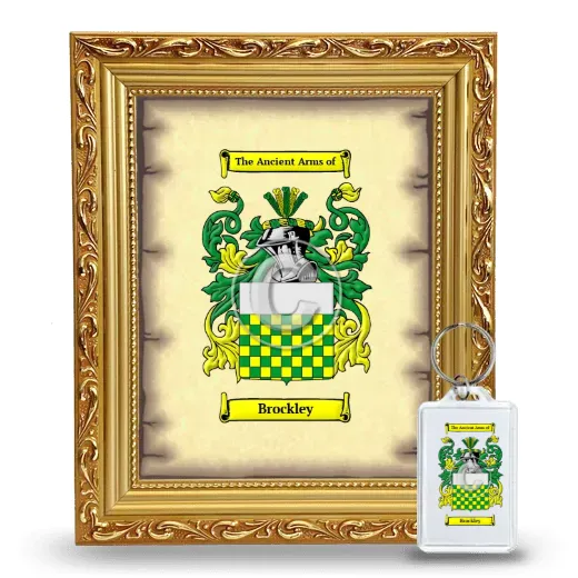 Brockley Framed Coat of Arms and Keychain - Gold
