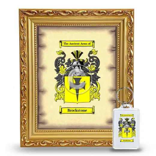 Brockstone Framed Coat of Arms and Keychain - Gold