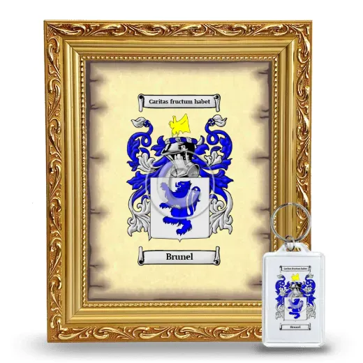 Brunel Framed Coat of Arms and Keychain - Gold