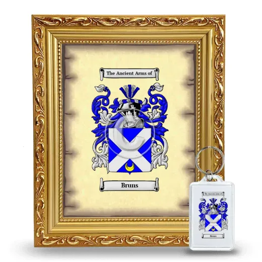 Bruns Framed Coat of Arms and Keychain - Gold