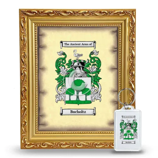 Bucholtz Framed Coat of Arms and Keychain - Gold