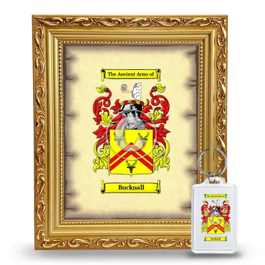 Bucknall Framed Coat of Arms and Keychain - Gold