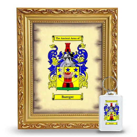 Buerger Framed Coat of Arms and Keychain - Gold