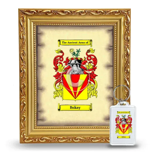 Bukay Framed Coat of Arms and Keychain - Gold