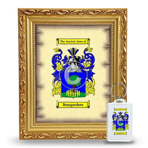 Bumgardner Framed Coat of Arms and Keychain - Gold
