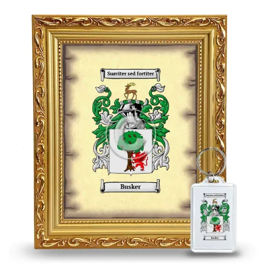 Busker Framed Coat of Arms and Keychain - Gold