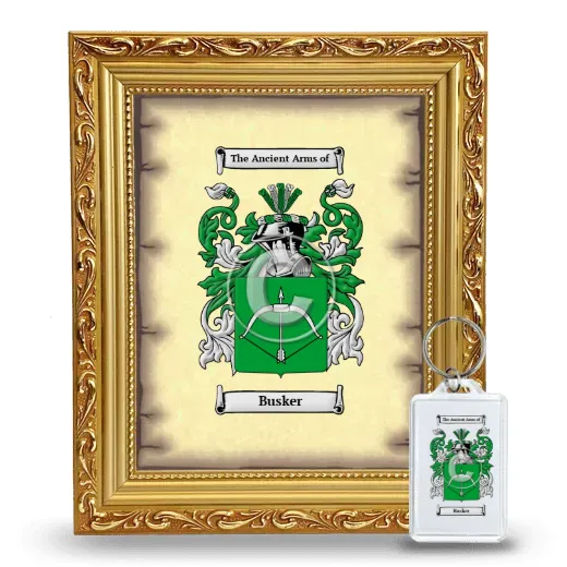 Busker Framed Coat of Arms and Keychain - Gold