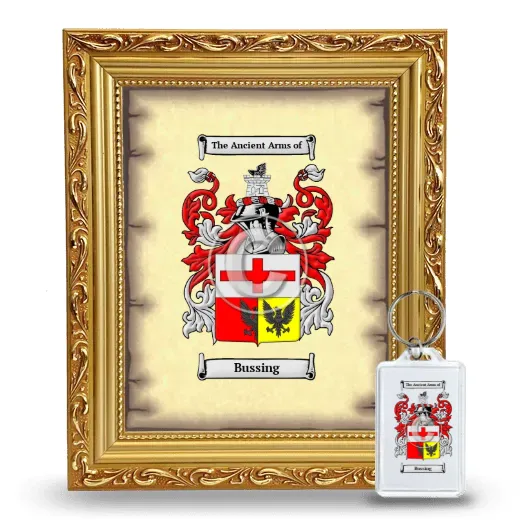 Bussing Framed Coat of Arms and Keychain - Gold