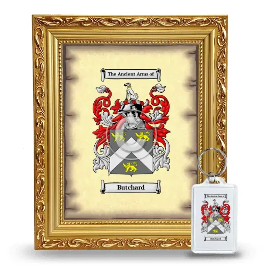 Butchard Framed Coat of Arms and Keychain - Gold