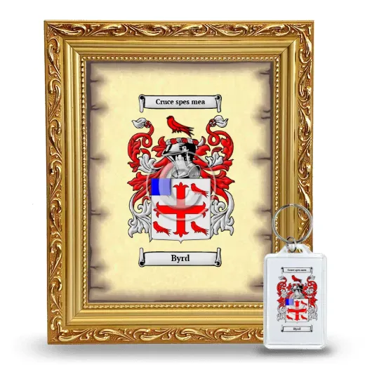 Byrd Framed Coat of Arms and Keychain - Gold