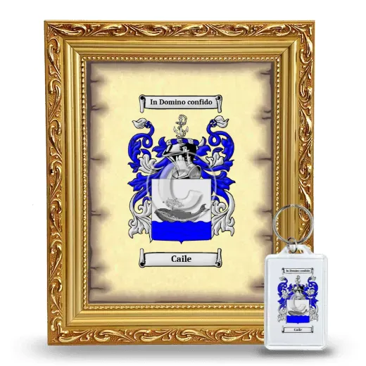 Caile Framed Coat of Arms and Keychain - Gold