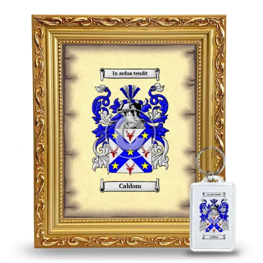 Caldom Framed Coat of Arms and Keychain - Gold