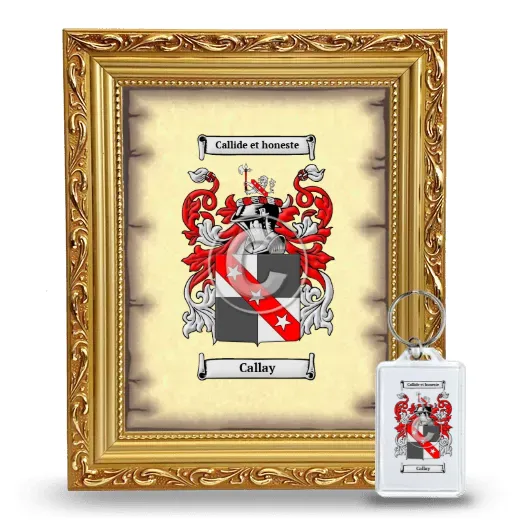 Callay Framed Coat of Arms and Keychain - Gold