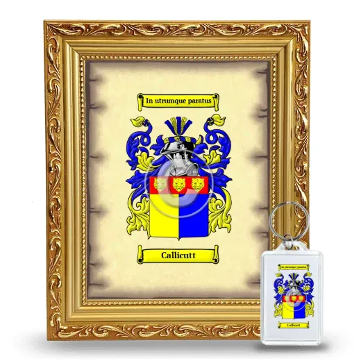 Callicutt Framed Coat of Arms and Keychain - Gold