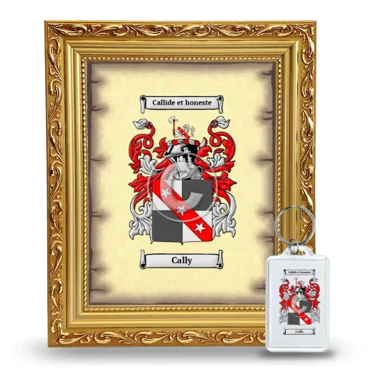 Cally Framed Coat of Arms and Keychain - Gold