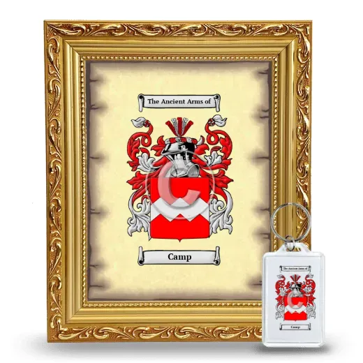 Camp Framed Coat of Arms and Keychain - Gold