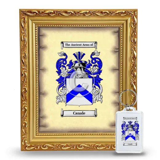 Canale Framed Coat of Arms and Keychain - Gold