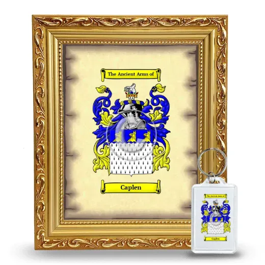 Caplen Framed Coat of Arms and Keychain - Gold
