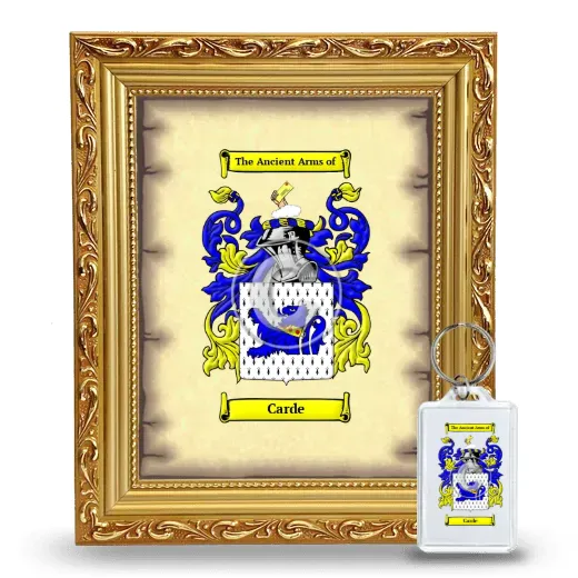 Carde Framed Coat of Arms and Keychain - Gold