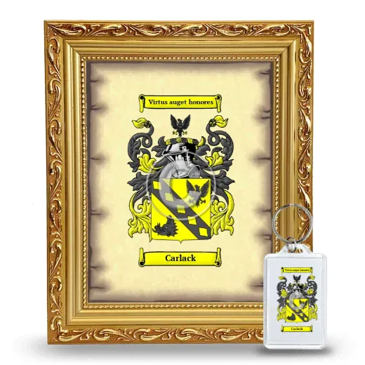 Carlack Framed Coat of Arms and Keychain - Gold