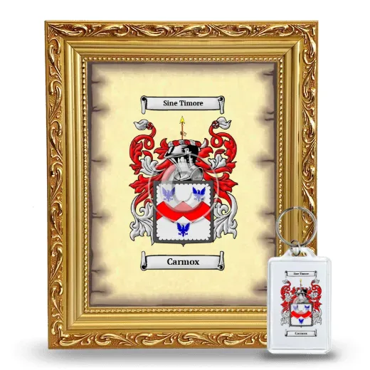 Carmox Framed Coat of Arms and Keychain - Gold