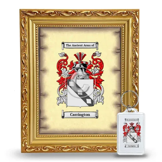 Carrington Framed Coat of Arms and Keychain - Gold
