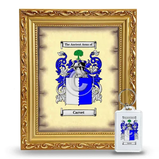 Carvet Framed Coat of Arms and Keychain - Gold