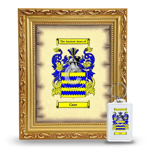 Case Framed Coat of Arms and Keychain - Gold