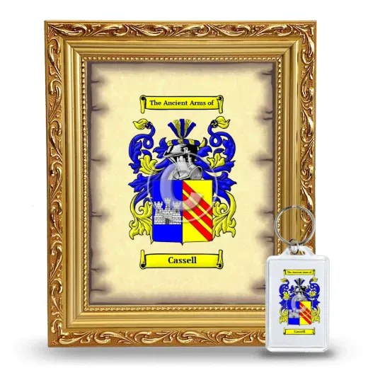 Cassell Framed Coat of Arms and Keychain - Gold