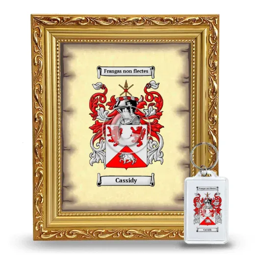 Cassidy Framed Coat of Arms and Keychain - Gold