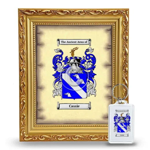 Cassie Framed Coat of Arms and Keychain - Gold