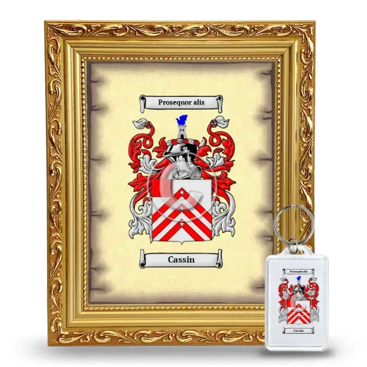 Cassin Framed Coat of Arms and Keychain - Gold