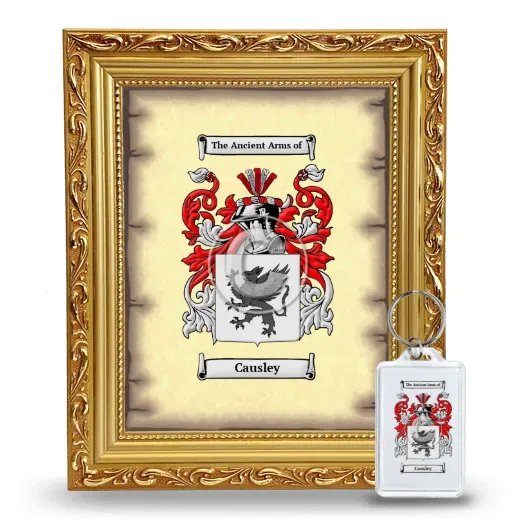 Causley Framed Coat of Arms and Keychain - Gold