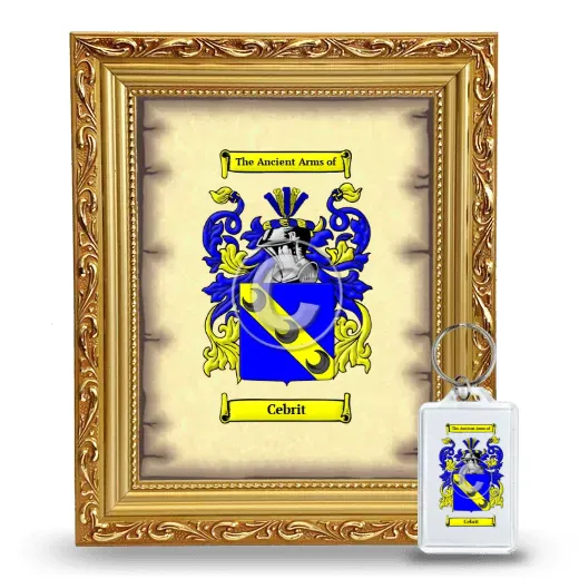 Cebrit Framed Coat of Arms and Keychain - Gold