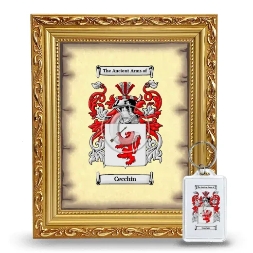Cecchin Framed Coat of Arms and Keychain - Gold