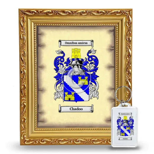Chadoo Framed Coat of Arms and Keychain - Gold