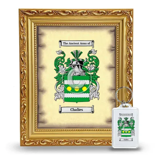 Chalies Framed Coat of Arms and Keychain - Gold