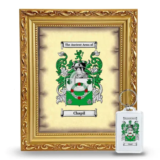 Chapil Framed Coat of Arms and Keychain - Gold