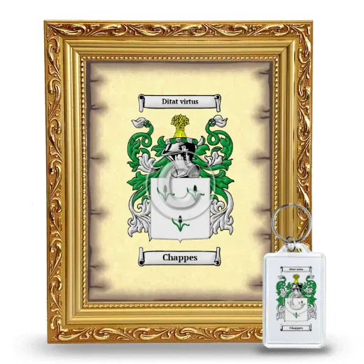 Chappes Framed Coat of Arms and Keychain - Gold