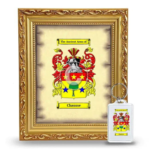 Chausse Framed Coat of Arms and Keychain - Gold