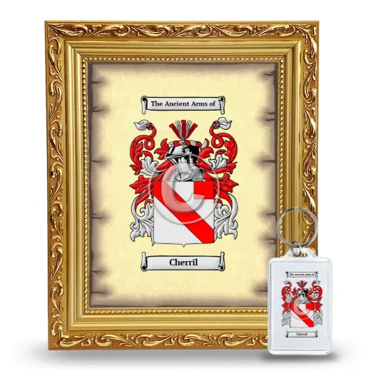 Cherril Framed Coat of Arms and Keychain - Gold