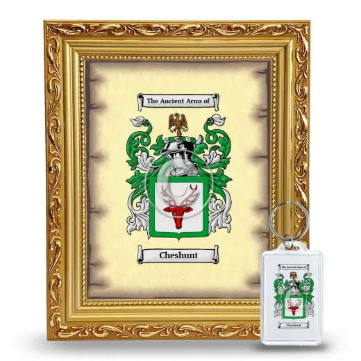 Cheshunt Framed Coat of Arms and Keychain - Gold