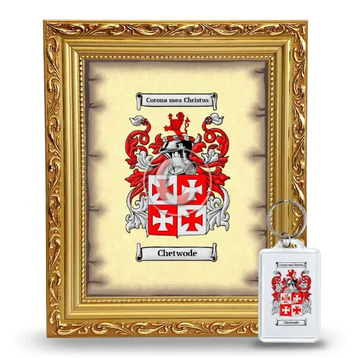 Chetwode Framed Coat of Arms and Keychain - Gold