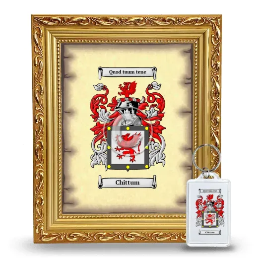 Chittum Framed Coat of Arms and Keychain - Gold