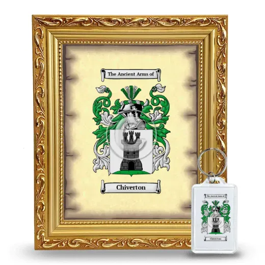 Chiverton Framed Coat of Arms and Keychain - Gold
