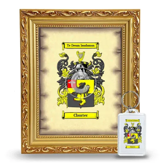 Churter Framed Coat of Arms and Keychain - Gold