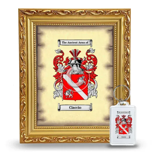 Ciaccio Framed Coat of Arms and Keychain - Gold